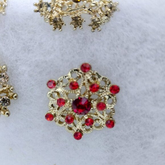 Rounded Gold Brooch Set of 4 - Picture 2 of 7